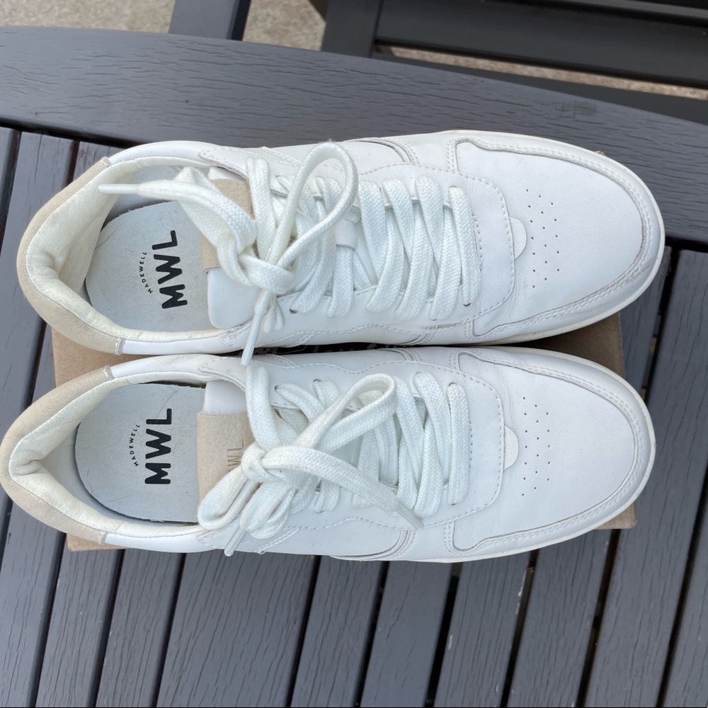 Madewell court sneakers white leather